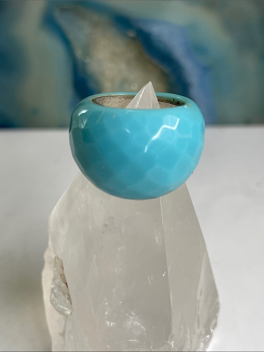 Chunky Ring in turquoise blue